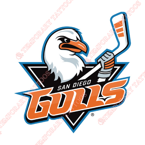 San Diego Gulls Customize Temporary Tattoos Stickers NO.9136